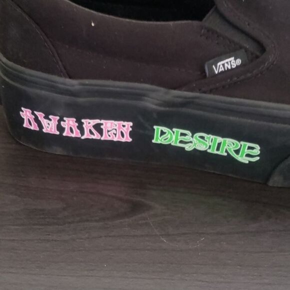 New Vans Class Slip On‎ Morph Butterfly Black Platform Sneakers Glow in the Dark - Picture 6 of 11